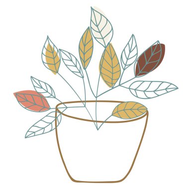 Güzel el çizimi yapraklar çizimi 