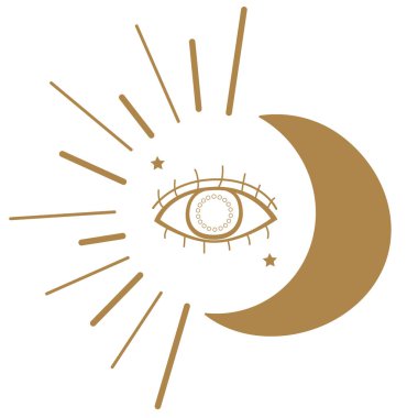 El çizimi ay beyaz resimde izole.