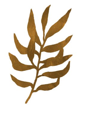 Beyaz arkaplanda izole edilmiş kuru yaprak çizimi