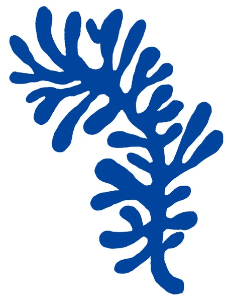 Abstracte Blauwe Plant Geïsoleerd Witte Achtergrond — Stockfoto