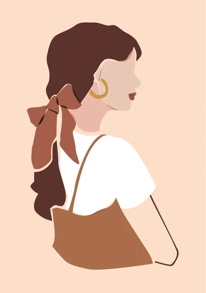 Illustration Der Frau Seitenansicht Des Mädchens Band Haar — Stockfoto