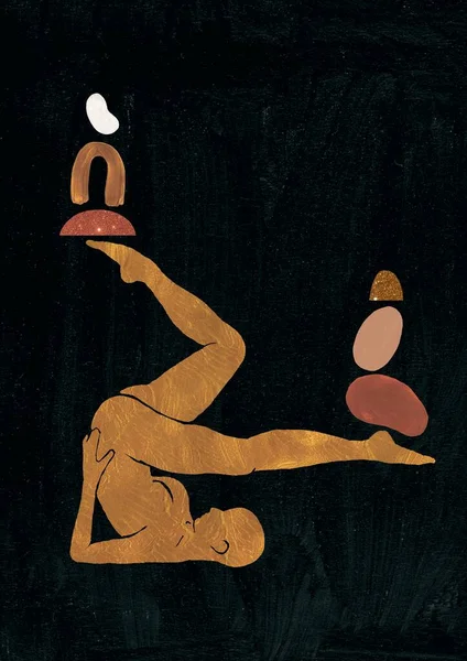 Handritad Kvinnlig Kropp Konst Illustration — Stockfoto