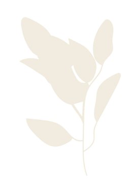 Beyaz yalıtılmış arka plandaki kolajlar için soyut çiçek klipsi. Dekor için kesme parçası.