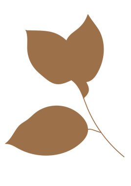 Beyaz yalıtılmış arka plandaki kolajlar için soyut çiçek klipsi. Dekor için kesme parçası.