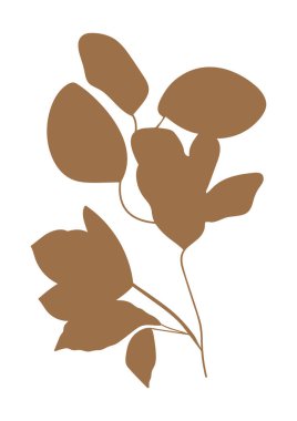 Beyaz yalıtılmış arka plandaki kolajlar için soyut çiçek klipsi. Dekor için kesme parçası.