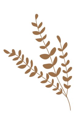 Beyaz yalıtılmış arka plandaki kolajlar için soyut çiçek klipsi. Dekor için kesme parçası.