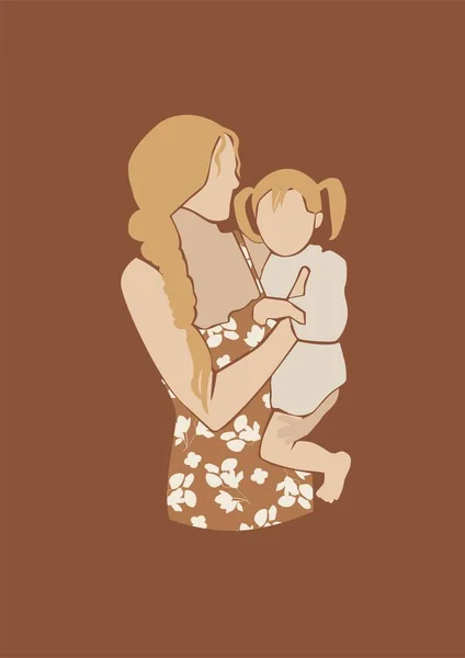 Illustration Mother Holding Baby Hands — Stock Photo, Image