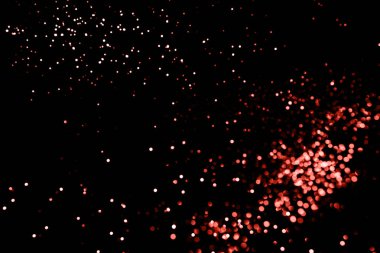 Mercan soyut bokeh. Siyah arka plan