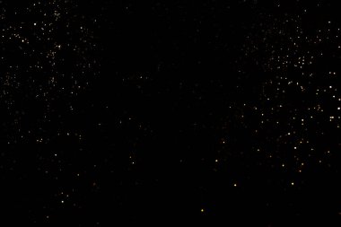 Altın soyut bokeh. Siyah arka plan