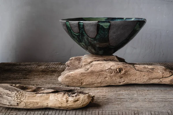 Handmade ceramics in the style of wabi sabi. — Stock Photo, Image