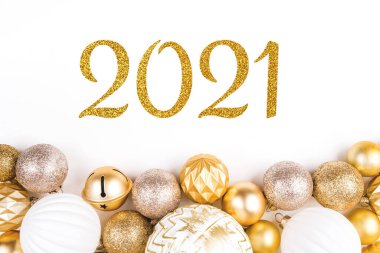 Yeni yıl 2021. Bayram bayrağı.