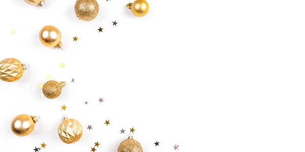 Fundo branco festivo com decorações de Natal. — Fotografia de Stock