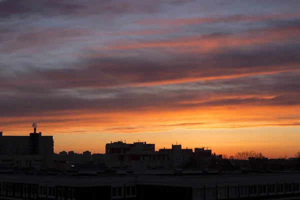 Scenic View Buildings Dramatic Sunset Sky Saint Petersburg Russia — Stock Photo, Image