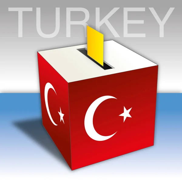 Turquía Urna Electoral Elecciones Políticas Ilustración Vectorial — Archivo Imágenes Vectoriales