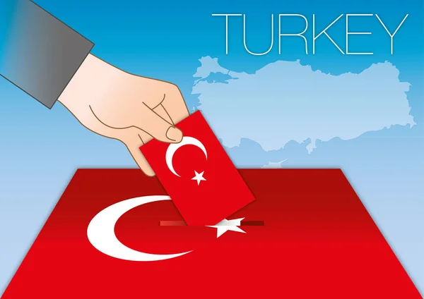 Turkiet Rösta Box Politiska Val Vektorillustration — Stock vektor