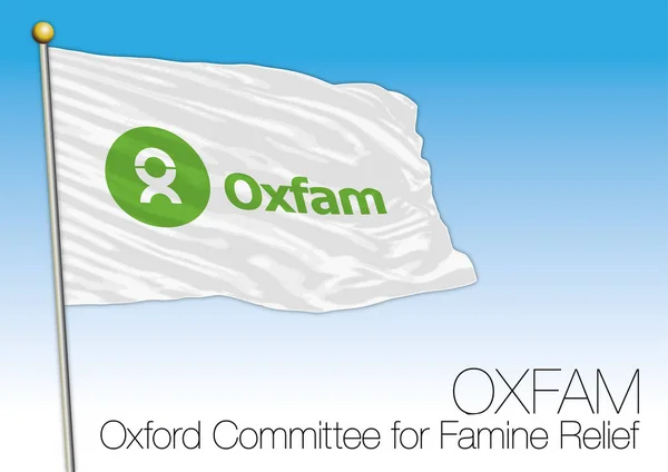 Vlajka Mezinárodní Organizace Oxfam Vektorové Ilustrace — Stockový vektor