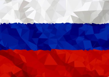 Rusya bayrağı poligonal stil, vektör çizim