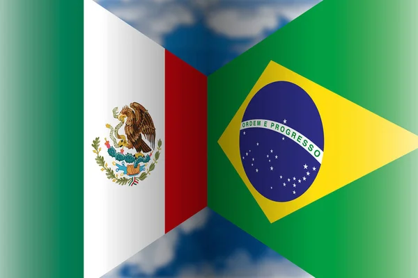 Mexico Brasilien Ryssland 2018 Åttondelar Final — Stock vektor