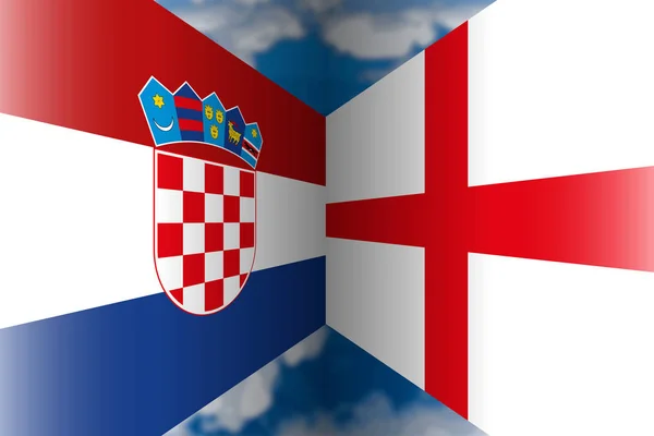 Хорватія Проти Англії Росія 2018 Року Півфінал Фаза — стоковий вектор