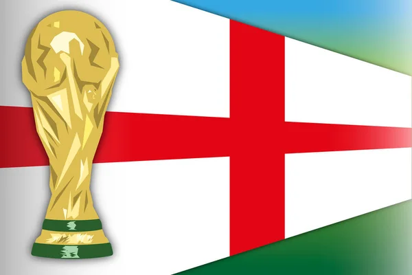 Inghilterra Bandiera Coppa Del Mondo Russia 2018 Fase Finale — Vettoriale Stock