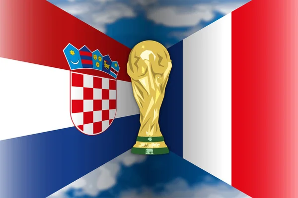 Croacia Francia Finalistas Rusia 2018 Mundial Fútbol — Vector de stock