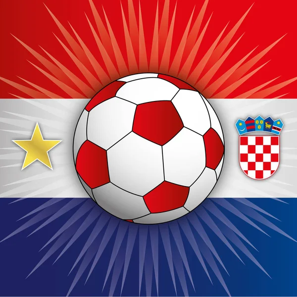 Kroatische Flagge Mit Fußball Symbolen 2018 — Stockvektor