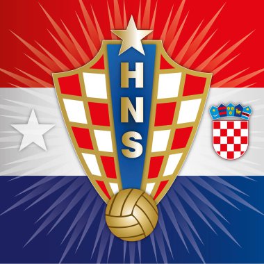 Hırvatistan Futbol Federasyonu bayrak ve bayrak, vektör çizim