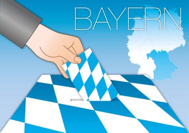 Bavyera Bayern oy oy sandığı bayrak, harita ve sembolleri