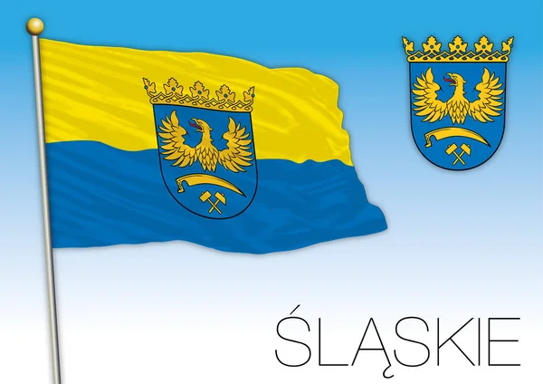 Bandera Slesia Región Europea Ilustración Vectorial — Vector de stock