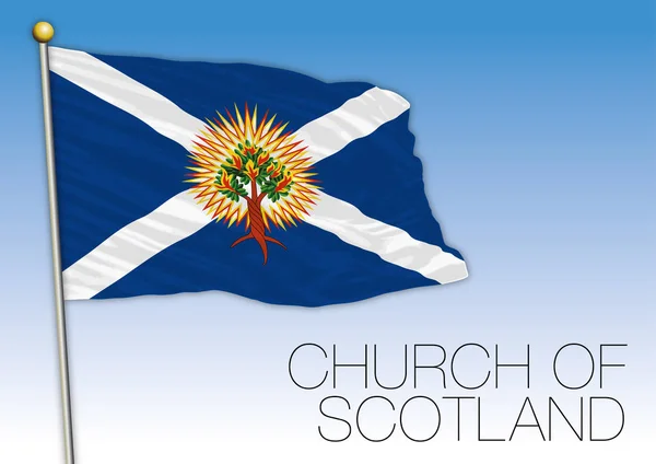 Bandera Símbolo Iglesia Escocesa Escocia Reino Unido — Vector de stock