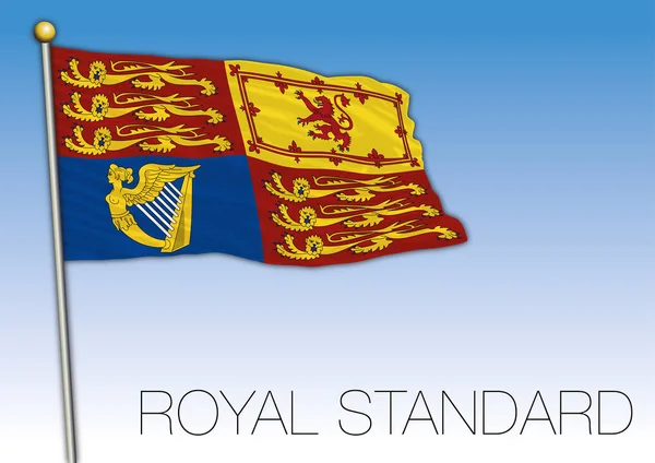 Královská Standardní Vlajka Vlajka Velká Británie Vektorové Ilustrace — Stockový vektor