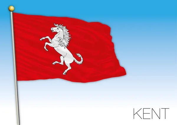 Кентский Флаг Великобритания Векторная Иллюстрация — стоковый вектор