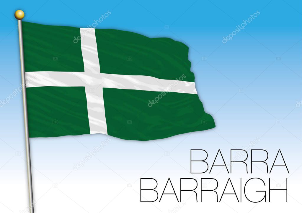 Barra or Barraigh island flag, United Kingdom, vector illustration