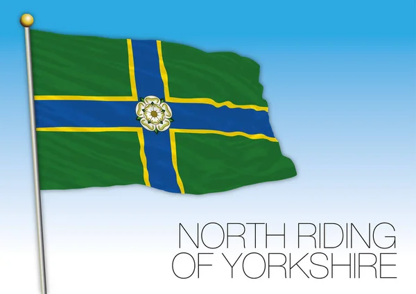 Montar Norte Yorkshire Flag Reino Unido Vector Ilustración — Vector de stock