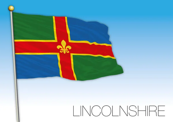 Lincolnshire Flag Reino Unido Vector Illustration — Vector de stock