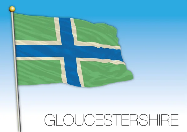 Bandera Gloucestershire Reino Unido Vector Ilustración — Vector de stock