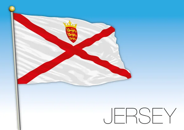 Jersey Island Flag Reino Unido Ilustração Vetorial —  Vetores de Stock