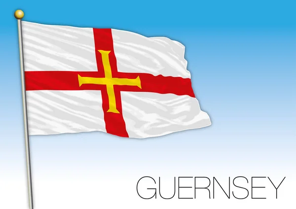 Guarnsey Flagga Storbritannien Vektorillustration — Stock vektor