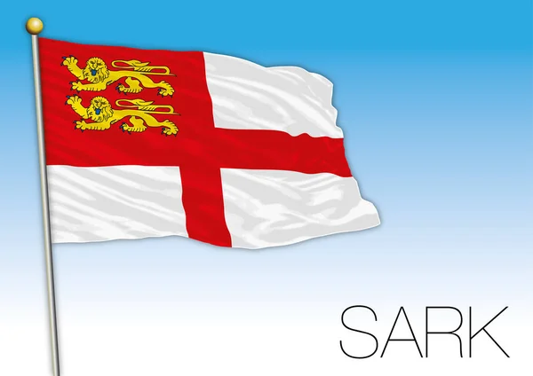 Sark Ensign Flag Regno Unito Illustrazione Vettoriale — Vettoriale Stock