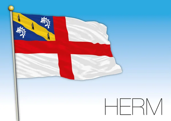 Herm Fähnrich Flagge Vereinigtes Königreich Vektorillustration — Stockvektor