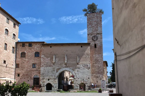 Spello Ancient Roman Medieval City Touristic Details Umbria Italy — Stock Photo, Image