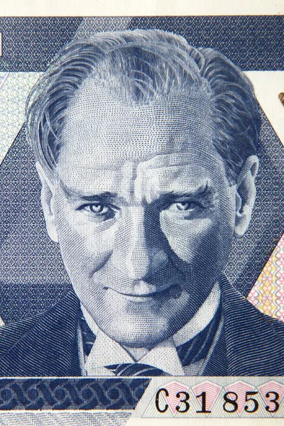 Τουρκική Ιδρυτής Ατατούρκ Πορτρέτο Στο Χαρτονόμισμα Λίρα Τουρκία — Φωτογραφία Αρχείου
