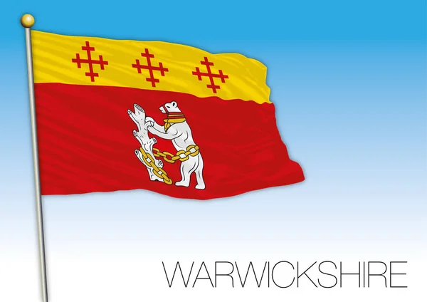 Warwickshire County Flag Regno Unito Illustrazione Vettoriale — Vettoriale Stock