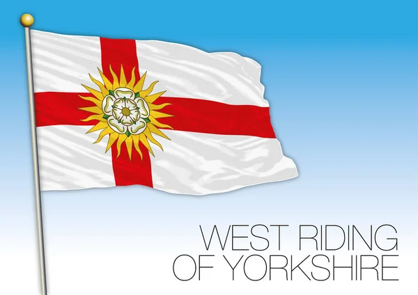Westernreiten Der Yorkshire Flagge Vereinigtes Königreich Vektorillustration — Stockvektor