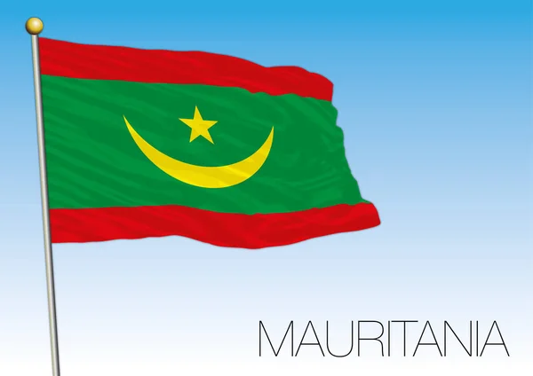 モーリタニア 公式の新しい国旗をデザイン 2017 ベクトル イラスト — ストックベクタ