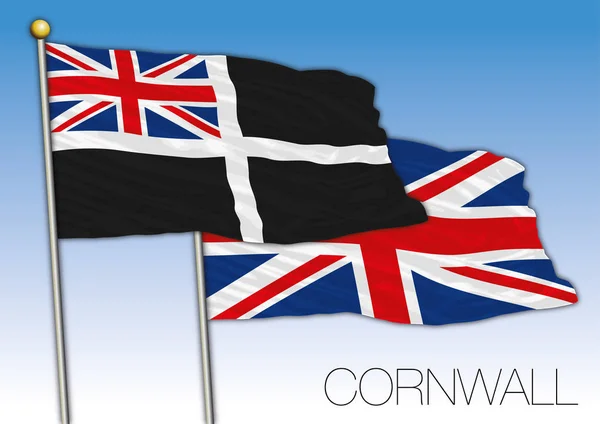 Bandiera Della Cornovaglia Regno Unito Illustrazione Vettoriale — Vettoriale Stock