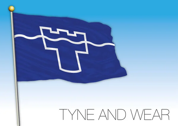 Tyne Wear Flag Vereinigtes Königreich Vektorillustration — Stockvektor