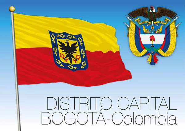 Distrito Capital Flag Bogot Colombia Vector File Illustration — Stock Vector