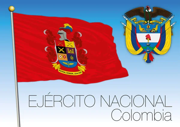 Ejercito Nacional Flagga Colombianska Armén Vektor Fil Illustration — Stock vektor