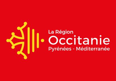 Occitanie regional flag, France, vector illustration clipart